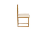 Ladder Dining Chair, Natural/Brass Finish