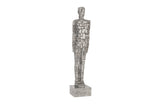 Puzzle Man Sculpture, Black/Silver, Aluminum