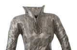 Dress Sculpture, Long Sleeves, Black/Silver, Aluminum