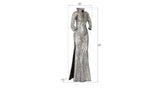 Dress Sculpture, Long Sleeves, Black/Silver, Aluminum