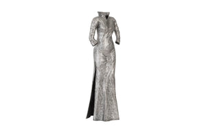 Dress Sculpture, Long Sleeves, Black/Silver, Aluminum