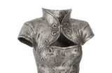 Dress Sculpture, Short Sleeves, Black/Silver, Aluminum