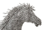 Horse Pipe Sculpture, Galloping, Stainless Steel
