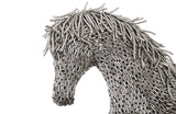 Horse Pipe Sculpture, Walking, Stainless Steel