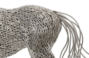 Horse Pipe Sculpture, Walking, Stainless Steel