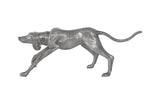 Walking Dog Sculpture, Black/Silver, Aluminum