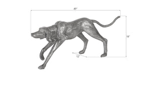 Walking Dog Sculpture, Black/Silver, Aluminum