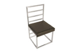 Ladder Dining Chair , Gray/Silver Finish