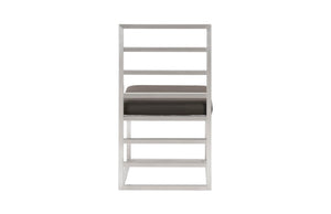 Ladder Dining Chair , Gray/Silver Finish