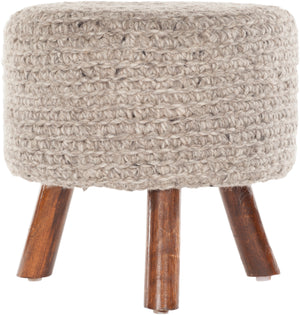 Chandra Rugs Ida 100% Wool Handmade Contemporary Stool Natural Mix 1'6 x 1'6 x 1'6