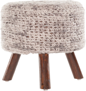 Chandra Rugs Ida 100% Wool Handmade Contemporary Stool Beige Mix 1'6 x 1'6 x 1'6