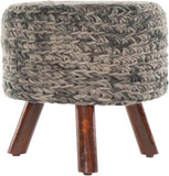 Chandra Rugs Ida 100% Wool Handmade Contemporary Stool Grey Mix 1'6 x 1'6 x 1'6
