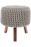 Chandra Rugs Ida 100% Cotton Handmade Contemporary Stool Grey 1'6 x 1'6 x 1'6