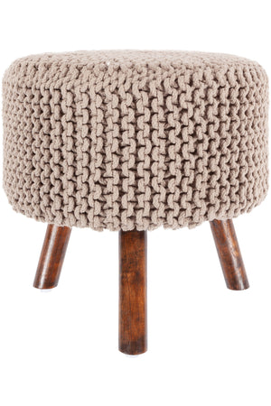 Chandra Rugs Ida 100% Cotton Handmade Contemporary Stool Silver 1'6 x 1'6 x 1'6