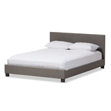Elizabeth Modern and Contemporary Grey Fabric Upholstered Panel-Stitched Queen Size Platform Bed