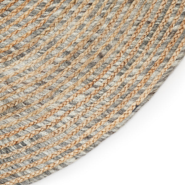 Jaipur Living Hastings Natural Solid Beige/ Gray Round Area Rug (8')