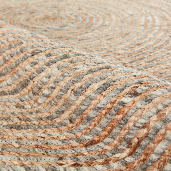 Jaipur Living Hastings Natural Solid Beige/ Gray Round Area Rug (8')