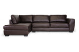 Baxton Studio Orland Brown Leather Modern Sectional Sofa Set with Left Facing Chaise