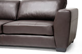 Baxton Studio Orland Brown Leather Modern Sectional Sofa Set with Left Facing Chaise