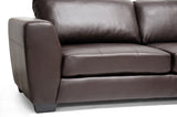 Baxton Studio Orland Brown Leather Modern Sectional Sofa Set with Right Facing Chaise