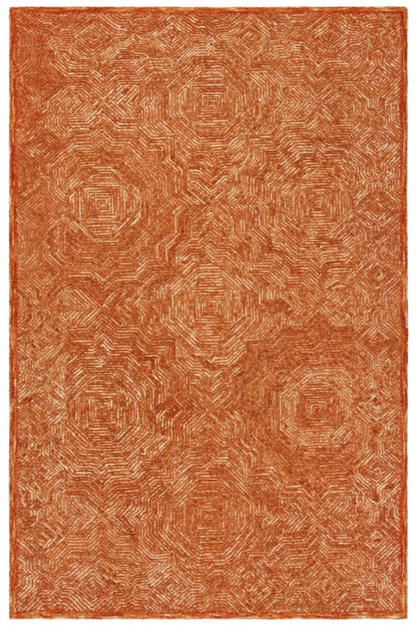 Ikat 506 Contemporary Hand Tufted 100% Wool Pile Rug Rust