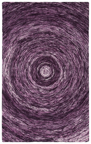 Ikat Ikt633 Contemporary Hand Tufted 100% Wool Pile Rug Purple