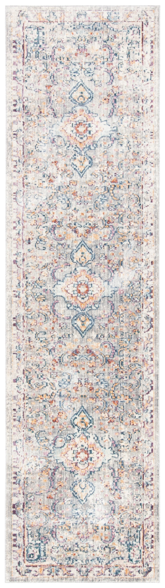 Illusion 700 Power Loomed Viscose Pile Rug in Light Grey, Cream 8ft x 10ft