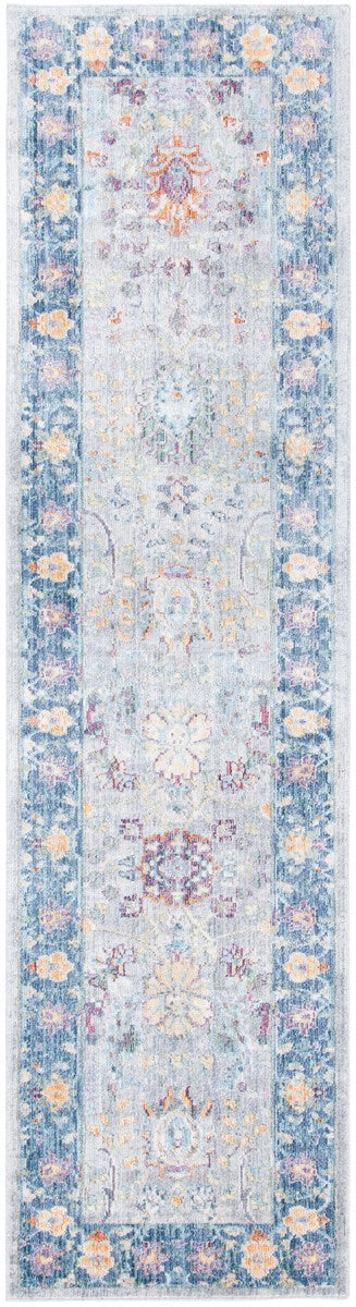 Illusion 703  Power Loomed Viscose Pile Rug Light Grey / Purple