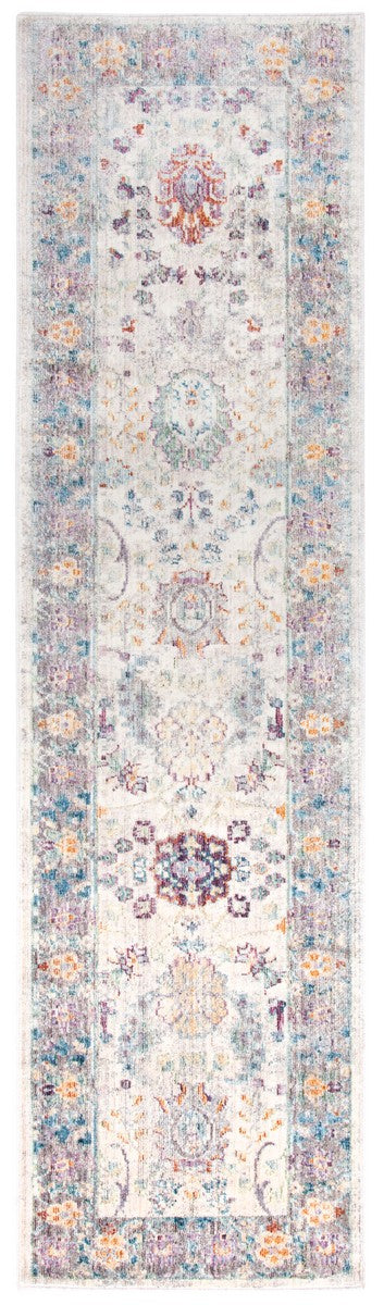 Illusion 703  Power Loomed Viscose Pile Rug Cream / Purple