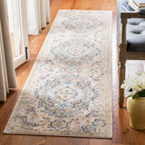 Illusion 711 Power Loomed Viscose Pile Rug in Light Blue, Cream 8ft x 10ft