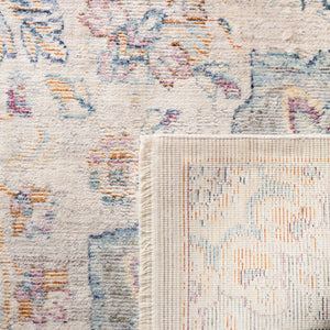 Illusion 711 Power Loomed Viscose Pile Rug in Light Blue, Cream 8ft x 10ft