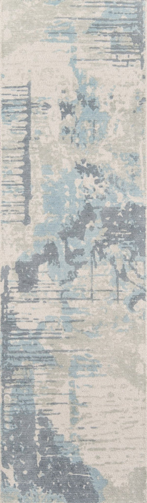Momeni Illusions IL-04 Hand Tufted Casual Abstract Indoor Area Rug Blue 8' x 11' ILLUSIL-04BLU80B0