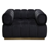 Image Low Profile Chair in Black Velvet w/ Brushed Gold Base