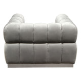Image Low Profile Chair in Platinum Grey Velvet w/ Brushed Silver Base by Diamond Sofa
