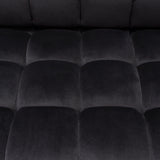 Image Low Profile Sofa in Black Velvet w/ Brushed Gold Base by Diamond Sofa
