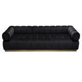 Image Low Profile Sofa in Black Velvet w/ Brushed Gold Base