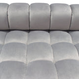 Image Low Profile Sofa in Platinum Grey Velvet w/ Brushed Silver Base by Diamond Sofa