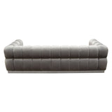 Image Low Profile Sofa in Platinum Grey Velvet w/ Brushed Silver Base by Diamond Sofa