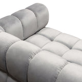 Image Low Profile Sofa in Platinum Grey Velvet w/ Brushed Silver Base by Diamond Sofa