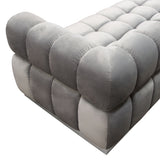 Image Low Profile Sofa in Platinum Grey Velvet w/ Brushed Silver Base by Diamond Sofa