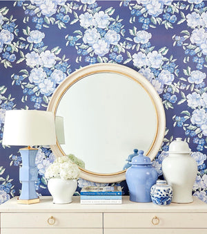 Zeugma FM147 White & Gold Round Mirror