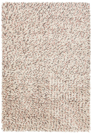 Chandra Rugs Imogen 100% Wool Hand Woven Contemporary Shag Rug Pink/White/Grey 9' x 13'