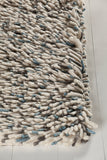 Chandra Rugs Imogen 100% Wool Hand Woven Contemporary Shag Rug Blue/White/Grey 9' x 13'