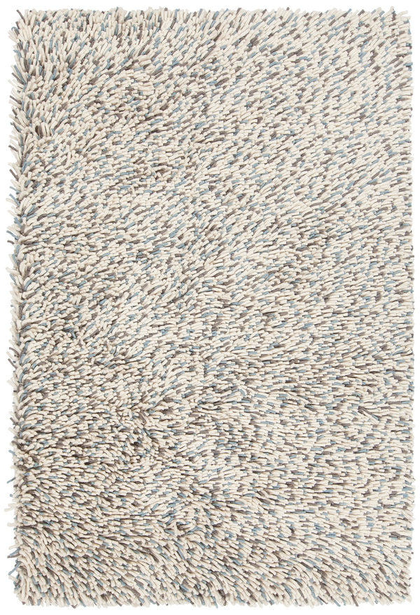 Chandra Rugs Imogen 100% Wool Hand Woven Contemporary Shag Rug Blue/White/Grey 9' x 13'
