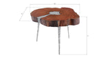 Molten Coffee Table, Poured Aluminum In Wood