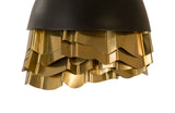 Ruffle Chandelier, Black/Brass