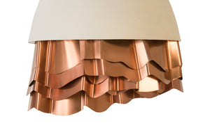 Ruffle Chandelier, White/Copper