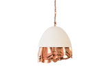 Ruffle Chandelier, White/Copper