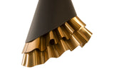 Ruffle Pendant Lamp, Black/Brass