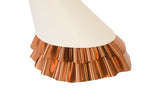 Ruffle Pendant Lamp, White/Copper